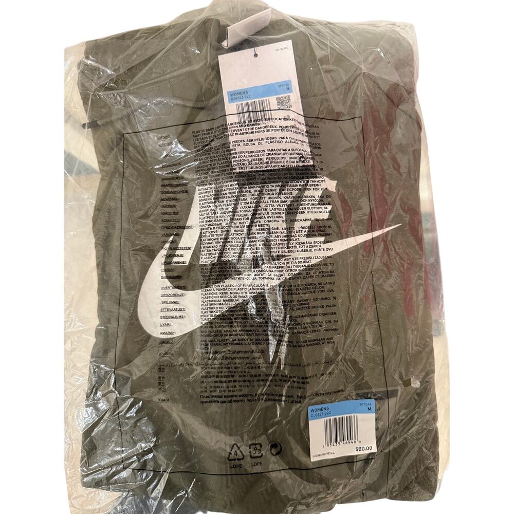 NEW Nike NSW Essential Cropped Hoodie Olive Green Medium Women's CJ6327-222 - Picture 7 of 8